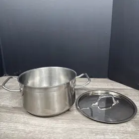 Jh0704 Schulte-ufer Eco Line Saucepan Pot 3 Quart Double Handles With Lid Stainless Germany