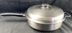 5088 Sears New Dimensions Lidded Saute Pan 11 Inch Dia 391 Made By Roebuck And Co. Vtg