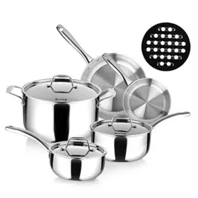 Ssc-9pc Secura Whole-clad Tri-ply Stainless Steel Induction Cookware Set 9pc Kitchen Pots
