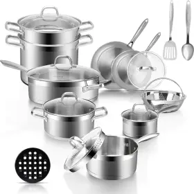 Ssibps-18pc Secura Professional Stainless Steel Pots And Pans Set 18piece Induction Cookware