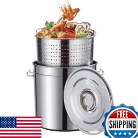 Sedeke B0d9b1x5yd 60-quart Stainless Steel Seafood Boil Pot Lidcrab Lobster Shrimp