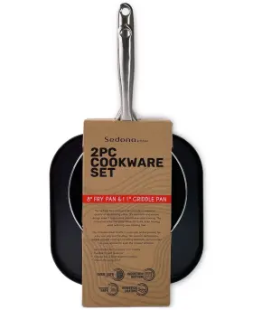 Sedona 811625030910 Forged 8 Inch Fry Pan And 11 Griddle 2 Pc Cookware Set Red Size Os Nwt