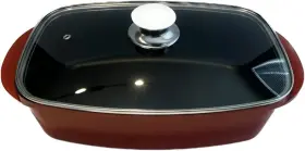 Sdna063 Sedona Pro 5.5- Quart Aluminum Multi-purpose Roaster With Lid - Red