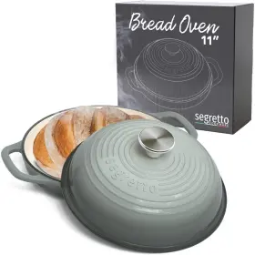 Segretto Cookware 850043685197 11 Inch Enameled Cast Iron Dutch Oven For Bread Maker Pan