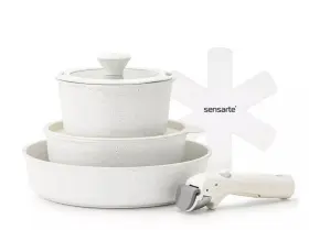 Sensarte 445026950923 Nonstick Pots And Pans Set With Detachable Handle 8pcs Cooking An