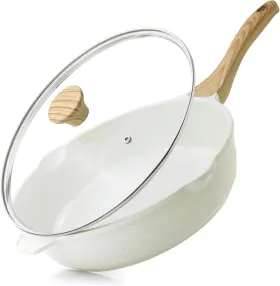 Sensarte 445053997908 Nonstick Ceramic Saute Pan 12-inch Non-toxic Deep Frying Skillet W