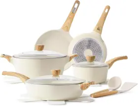 Sensarte 445055134172 Ceramic Cookware Sets Pots And Pans Set Non Stick 14-piece Induction