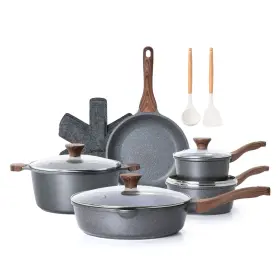 Sensarte 680358103556 Sa-yj7-5grey-set Nonstick Pots And Pans Set 17 Pieces Non Stick