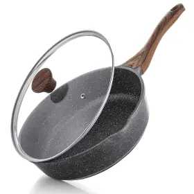 Sensarte 797059982486 Nonstick Skillet Deep Frying Pan 10/11/12-inch Saute With Lid Stay-coo