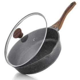 Sensarte 797059982493 Nonstick Deep Frying Pan Skillet 11-inch Saute With Lid Stay-cool Handl