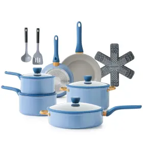 Sa-fy21-blue Sensarte Nonstick Pots And Pans Set 18 Pieces Non Stick Cookware