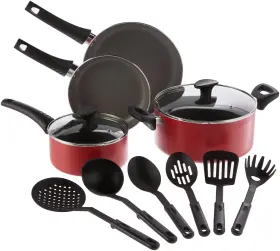 17436 Sensio Inc Cookware Set 12 Piece Pots And Pans With Utensils Nonstick Pfoa Free Scratch