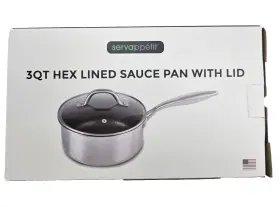 Wp286 Servappetit 850052318819 3 Quart Hex Lined Saute Pan With Lid 11 Inches Diameter