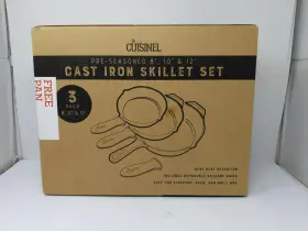 Simple Chef 080119074079 Cast Iron Skillet 3-piece Set - Heavy-duty Professional Restaurant