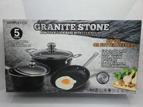 Simple & Co 888872162008 Granite Stone 5 Pc Nonstick Titanium Cookware Set New Open Box Simple & Co 888872162008 Granite Stone 5 Pc Nonstick Titanium Cookware Set New Open Box