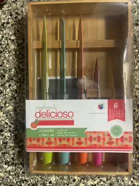 98241.06 Simplemente Delicioso New Sonora 6 Piece Cutlery Set With Wodden Tray