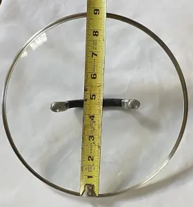 Simply Calphalon 016853109852 9 Inch 8-5/8 In Round Replacement Glass Lid With Handle - 4 Quart Sauce Saute Pan Pot