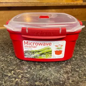Sistema 414202011022 Microwave Collection Steamer Medium 83.5 Oz 2.4 L Red