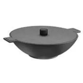 8634 Skeppshult Noir Cast Iron Wok With Lid