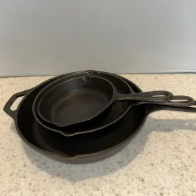 Skushops 721553689220 3pcs Pre Seasoned Cast Iron Skillet Set 6 8 10in Non Stick Oven Safe By Lodge