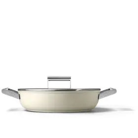 Ckfd2811crm Smeg 4-quart 11 Inch Non-stick Skillet Deeppan With Lid - Cream