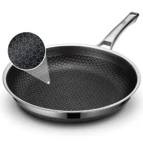 Snowclad 766717579542 Frying Pan 12 Inch Hybrid Non Stick Stainless Steel Skillets Dishw