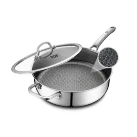 Sp-12 Snowclad Frying Pans Nonstick With Lid Hybrid Non 5 Quart Single Helper Handle