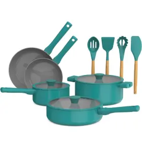 So Yummy 17949 By Bella 12-piece Non-stick Cookware Set Ceramic Pots And Pans Utensils