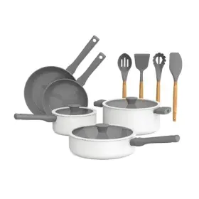 So Yummy 829486179488 By Bella 12 Piece Cookware Set Nonstick Coating Spoons Lid - Frost
