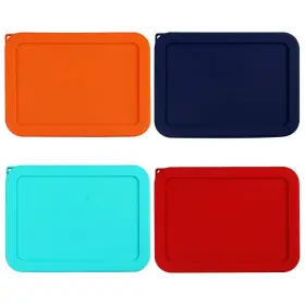 Sophico 612677837713 3 Cup Rectangle Silicone Storage Cover Lids Replacement For Pyrex 7210-pc Gla