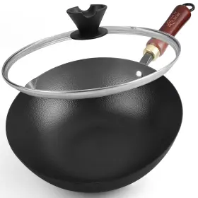 Souped Up Recipes 735851814673 10 Inch Carbon Steel Wok For Electric Induction And Gas Sto