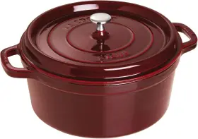 1003984 Staub Cast Iron 7 Quart Round Dutch Oven Grenadine - Brand New In Original Pkg