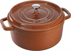 1007599 Staub Cast Iron 4- Quart Round Cocotte - Burn Orange