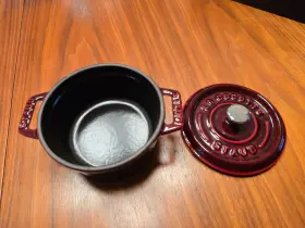 1101087 Staub Mini Round Cocotte Cast Iron Versatile And Beautiful 0.275qt Grenadine