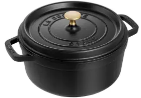 1102425 Staub Cast Iron Dutch Oven 4- Quart Round - Matte Black