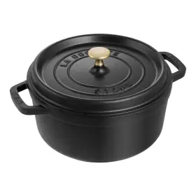 1102825 Staub Cast Iron - Round Cocottes 2.75 Qt Cocotte Black Matte