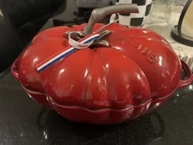 11712506 Staub Cast Iron 3 Quart Tomato Cocotte - Cherry