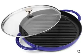 12043091 Staub Steam Grill With Lid - Cast Iron 12-inch Dark Blue