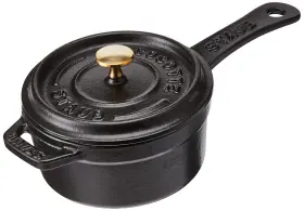 1241025 Staub Cast Iron 0.25- Quart Mini Saucepan - Matte Black Made In France