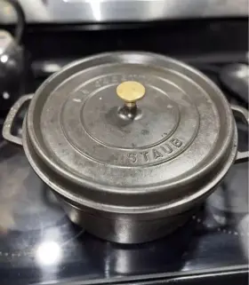 12502423 Staub 7 Quart Cast Iron Dutch Oven - Black