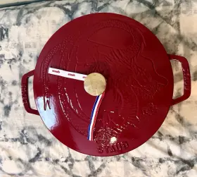 126152423 Staub Cast Iron 2.5- Quart Braiser With Dragon Lid Boudreaux