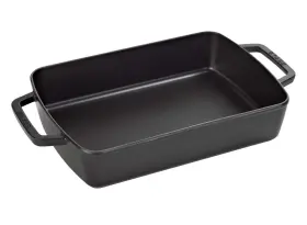1303018 Staub Cast Iron 12-inch X 8-inch Roasting Pan Matte Black