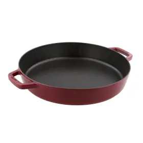 13193406 Staub Cast Iron 13-inch Double Handle Fry Pan - Cherry Visual Imperfections