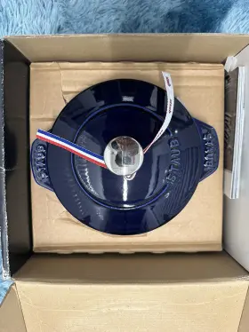 Staub 272340026751 La Cocotte Chistera Drop Structure 16cm Dark Blue Cooker Enamel Pot New