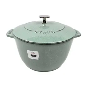 Staub 272340056567 La Cocotte Chistera Drop Structure 20cm 3l Sage Cooker Enamel Pot New