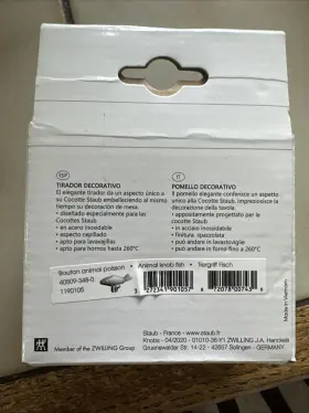 40509-348-0 Staub Fish Stainless Steel Cocotte Pot Knob New In Box