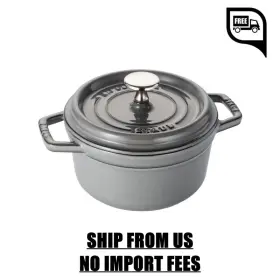405094790 Staub Cast Iron 1.25 Qt Round Dutch Oven Graphite Grey