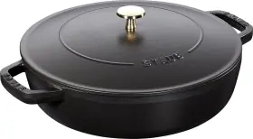 40511-472-0 Staub Cast Iron Saut Pan Chistera Lid Round 3.7 L Black 33 X 31 9.5 Cm