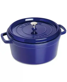 75000068765 Staub New Blue Enameled Cast Iron Round Cocotte 4 Qt
