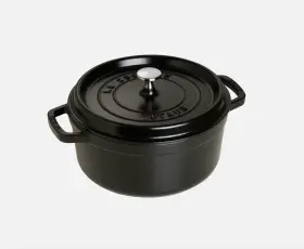 Staub 872078006563 Cast Iron 4- Quart Round Cocotte Matte Black Read Description